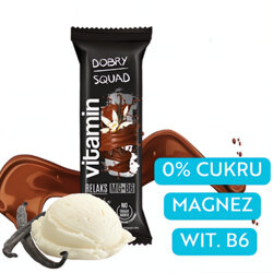 BATON VITAMIN Relaks wanilia 40g DOBRY SQUAD magnez + B6 z czekoladą mleczną