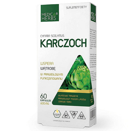 KARCZOCH 60kaps. MEDICA HERBS Wątroba Trawienie Drogi Moczowe Układ Krążenia Serce