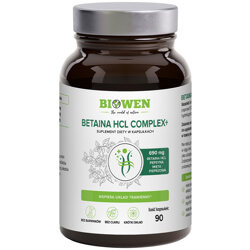 Betaina HCL Complex+ BIOWEN 90 kapsułek pepsyna + mięta pieprzowa