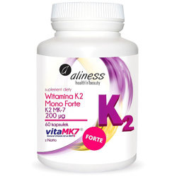 Witamina K2 MK-7 Mono FORTE 200µg ALINESS z Natto 60 kaps.