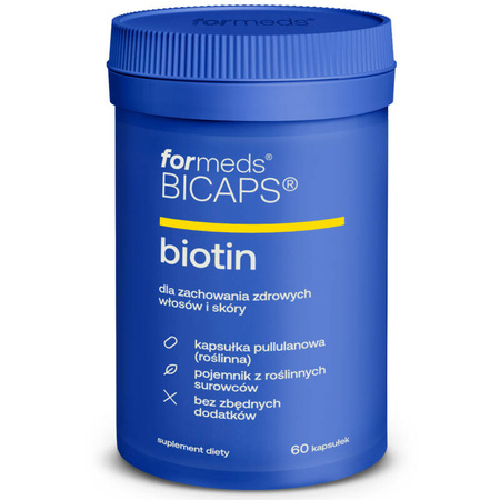 BICAPS BIOTIN ForMeds 60 kapsułek Witamina B7 Biotyna Zdrowa Skóra i Włosy