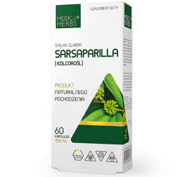 KOLCOROŚL Sarsaparilla 60kaps. MEDICA HERBS Naturalne Pochodzenie