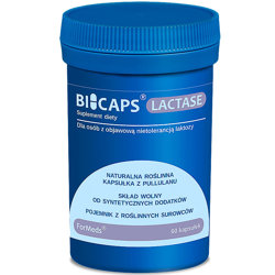BICAPS LACTASE ForMeds 60 kapsułek Laktaza Enzym Rozkładający Laktozę Nietolerancja Laktozy
