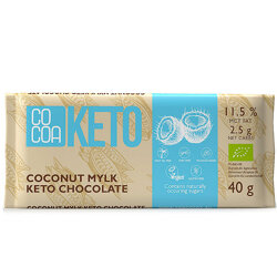 BIO KETO czekolada kokosowa z olejem MCT 40g COCOA bezglutenowa bez cukru
