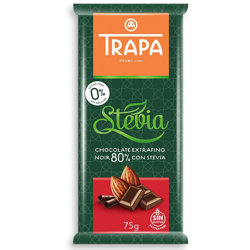 Czekolada Gorzka 80% Kakao ze STEWIĄ 75g TRAPA bez glutenu i cukru