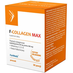 F-COLLAGEN MAX ForMeds 30 porcji Peptydy Kolagenowe Kwas Hialuronowy Wit C K2 D3