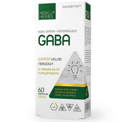 GABA Kwas Gamma-Aminomasłowy 60kaps. MEDICA HERBS Układ Nerwowy