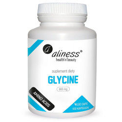 GLYCINE 800mg ALINESS Glicyna 100 kapsułek Aminokwas