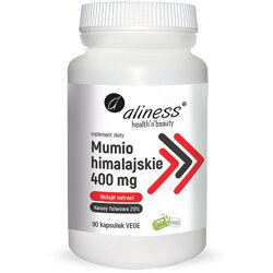 MUMIO Himalajskie Shilajit Extract 400mg ALINESS 90 kapsułek Kwasy Fulwowe 20%