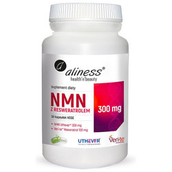 NMN z RESWERATROLEM 300mg/100mg ALINESS 30 kaps.  Mononukleotyd nikotynamidowy trans-Resweratrol