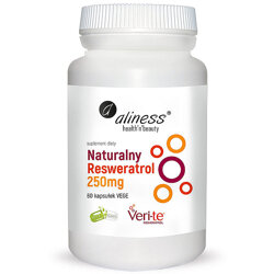 Naturalny Resweratrol Veri-Te ALINESS 60 kaps. proces fermentacji drożdży
