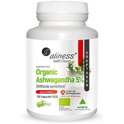 Organic Ashwagandha 5% ALINESS KSM-66 BIO WITHANIA SOMNIFERA Ekstrakt 100 kaps.