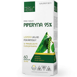 Piperyna 95% 60kaps. MEDICA HERBS wspiera UKŁAD TRAWIENNY I NERWOWY pieprz czarny