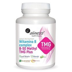 Witamina B complex B-50 Methyl TMG PLUS 100 kapsułek - ALINESS