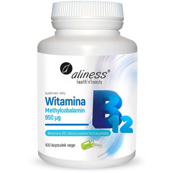 Witamina B12 Methylcobalamin 100 kaps. ALINESS Metylokobalamina obniża poziom homocysteiny