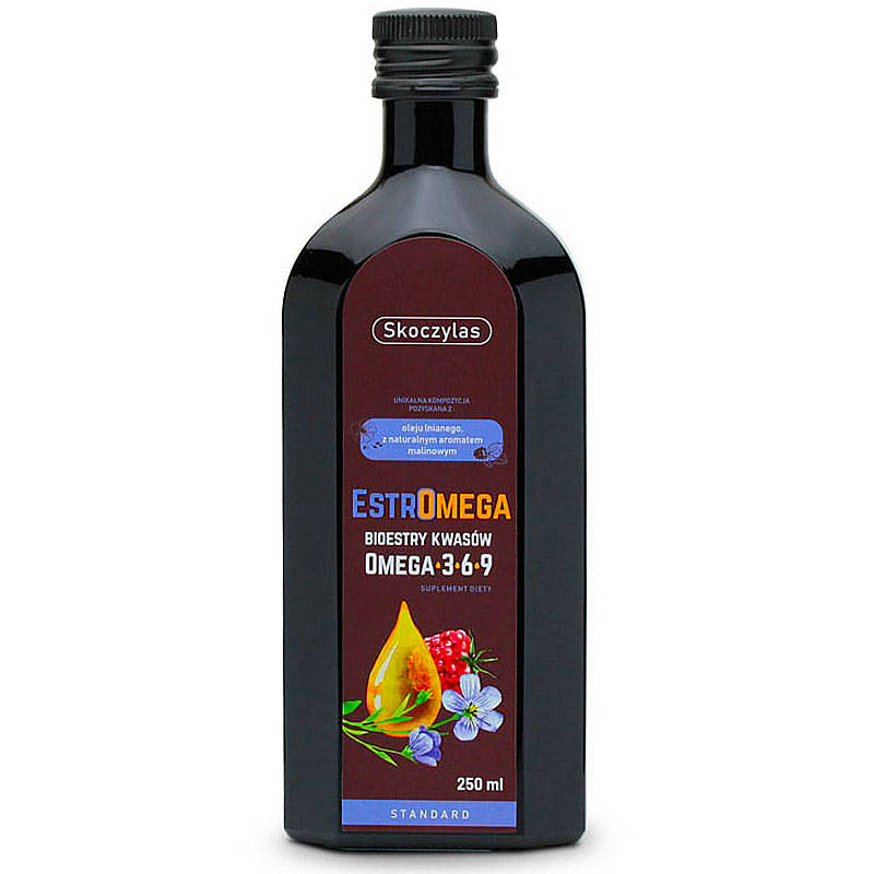 ESTROMEGA Standard 250ml SKOCZYLAS Olej Lniany Kwas Omega 3 ALA Omega 6