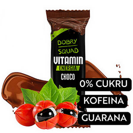 BATON VITAMIN Energia 40g DOBRY SQUAD kofeina + guarana z czekoladą mleczną