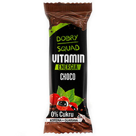 BATON VITAMIN Energia 40g DOBRY SQUAD kofeina + guarana z czekoladą mleczną