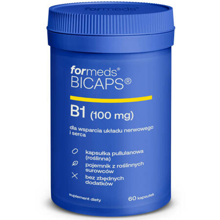 BICAPS B1 Witamina Tiamina 100 mg ForMeds 60 kapsułek
