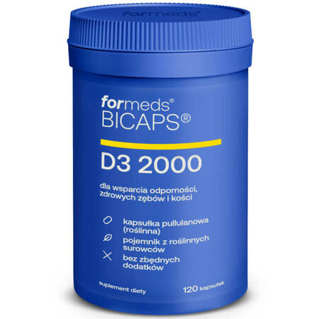 BICAPS D3 2000 ForMeds 120 kapsułek Witamina D3 cholekalcyferol z lanoliny