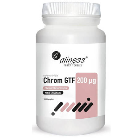 Chrom GTF Active Cr-Complex ALINESS z drożdży Saccharomyces cervisiae 100 tabletek