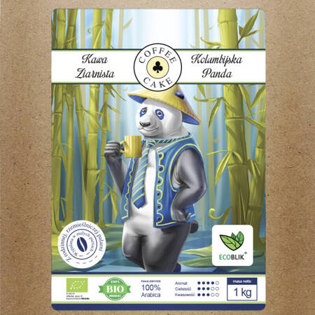 EKO Kawa Kolumbijska Panda 1kg ECOBLIK ziarnista ARABICA