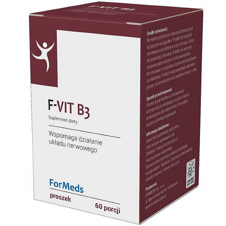 F-VIT B3 ForMeds Niacyna Witamina B3 w proszku Kwas Nikotynowy 60 porcji