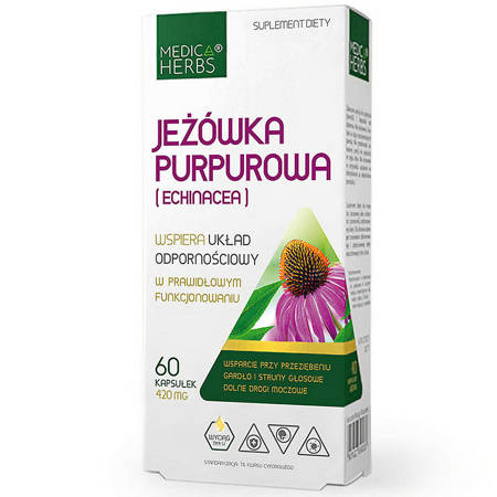 JEŻÓWKA PURPUROWA Echinacea 60kaps. MEDICA HERBS Układ Odpornościowy Drogi Moczowe