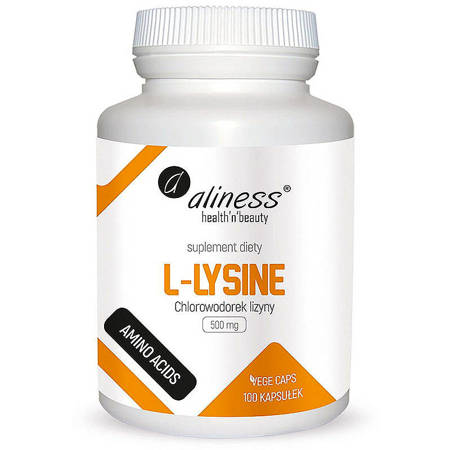 L-Lysine chlorowodorek lizyny 500mg ALINESS 100 kapsułek Aminokwas