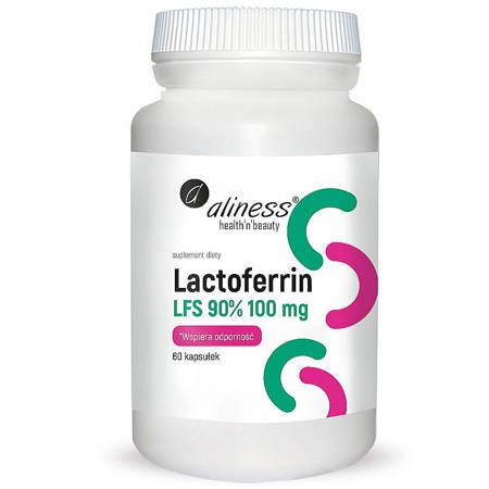 Lactoferrin LFS 90% 100 mg ALINESS 60 kaps. LAKTOFERYNA Witamina C