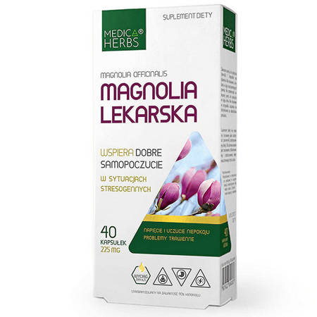 MAGNOLIA LEKARSKA 40kaps. MEDICA HERBS Dobre Samopoczucie Układ Pokarmowy