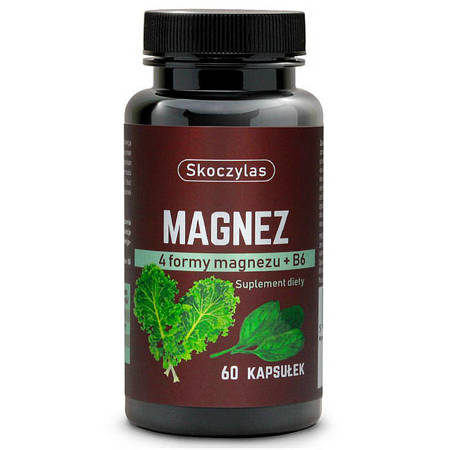 Magnez 4 Formy Szpinak Jarmuż + B6 60kaps. SKOCZYLAS + fosfopeptydy kazeinowe i olej mct
