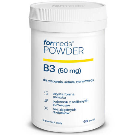 POWDER B3 formeds Niacyna Witamina B3 w proszku Kwas Nikotynowy 60 porcji