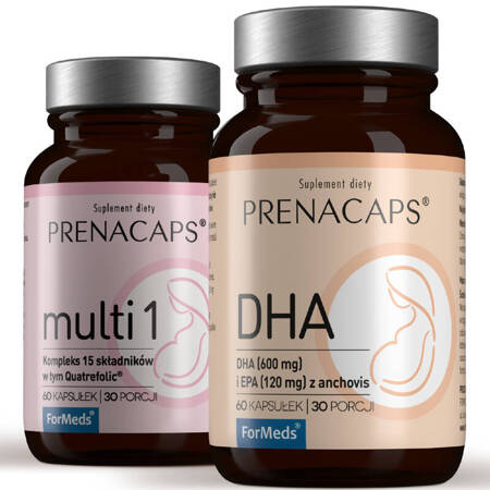 PRENACAPS MULTI1 + DHA ForMeds Witaminy Minerały Kwasy Omega 3 Dla Kobiet w Ciąży i Karmiących