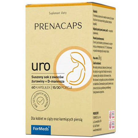 PRENACAPS URO ForMeds 30 porcji Sok z Żurawiny D-mannoza Dla Kobiet w Ciąży i Karmiących