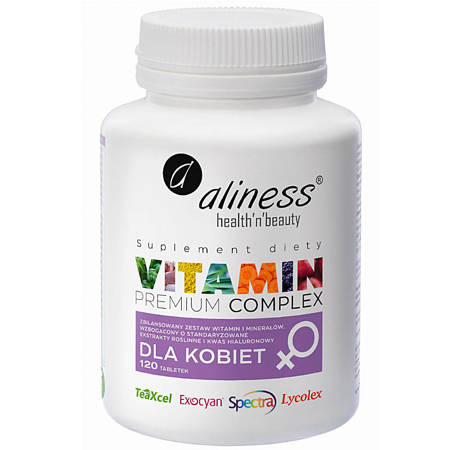 Premium Vitamin Complex dla KOBIET ALINESS witaminy i minerały 120 tabletek 