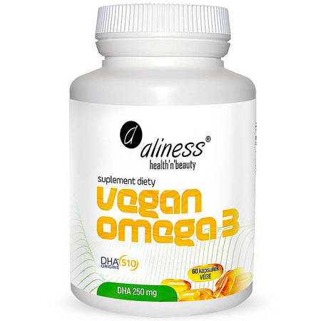 Vegan Omega 3 DHA 250mg ALINESS 60 kapsułek